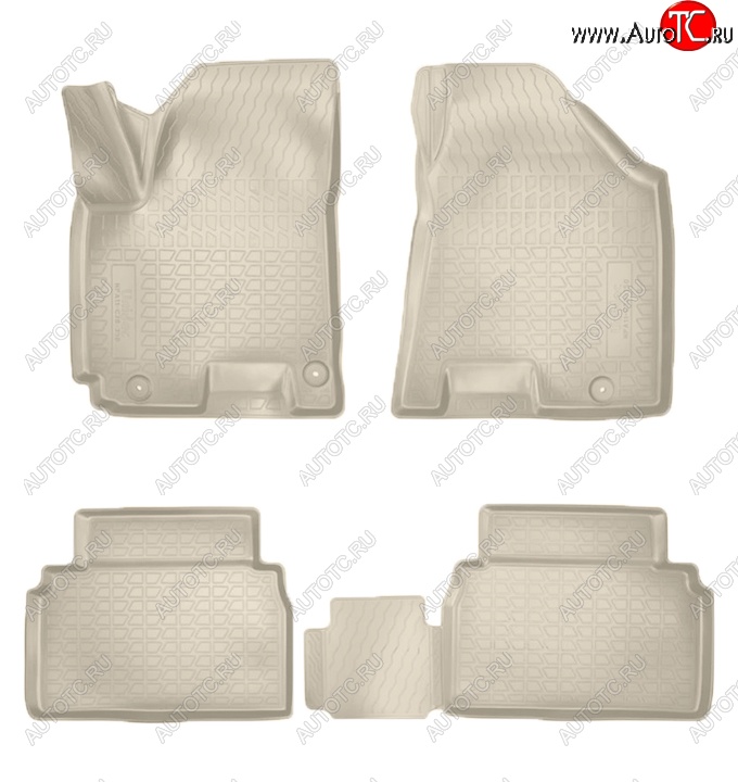 3 199 р. Коврики салонные Noplast (3D)  JAC S5 (2013-2022) дорестайлинг, рестайлинг (Бежевые)  с доставкой в г. Воронеж