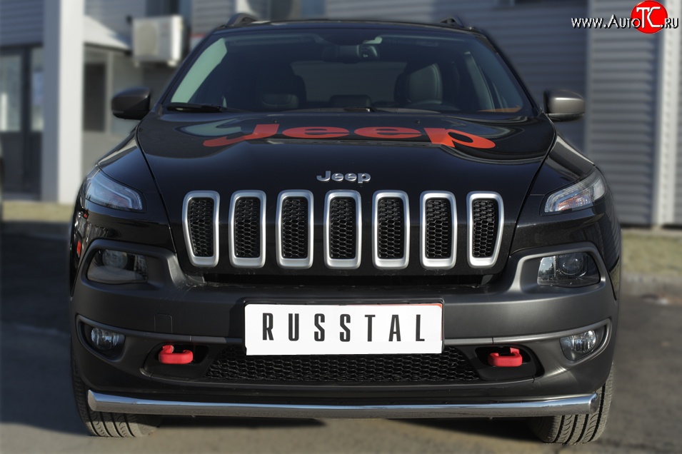 15 999 р. Одинарная защита переднего бампера (Trailhawk 63 мм) SLITKOFF Jeep Cherokee KL дорестайлинг (2014-2017)  с доставкой в г. Воронеж