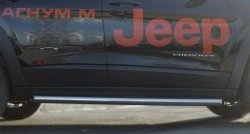 19 999 р. Защита порогов из круглой (Trailhawk, нержавейка 63 мм) SLITKOFF  Jeep Cherokee  KL (2014-2017) дорестайлинг  с доставкой в г. Воронеж. Увеличить фотографию 2