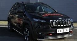 19 999 р. Защита порогов из круглой (Trailhawk, нержавейка 63 мм) SLITKOFF  Jeep Cherokee  KL (2014-2017) дорестайлинг  с доставкой в г. Воронеж. Увеличить фотографию 4