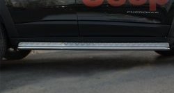 24 649 р. Подножки для ног (Trailhawk нержавейка d42 мм) SLITKOFF  Jeep Cherokee  KL (2014-2017) дорестайлинг  с доставкой в г. Воронеж. Увеличить фотографию 2