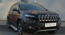24 649 р. Подножки для ног (Trailhawk нержавейка d42 мм) SLITKOFF  Jeep Cherokee  KL (2014-2017) дорестайлинг  с доставкой в г. Воронеж. Увеличить фотографию 4