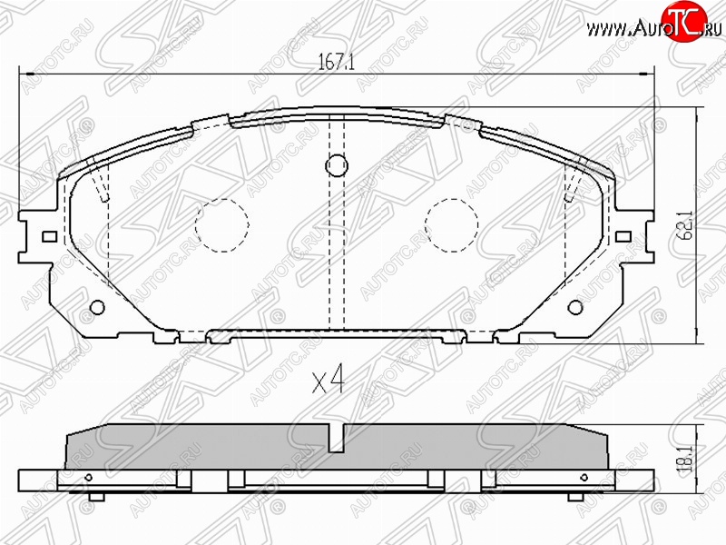 1 459 р. Колодки тормозные SAT (передние)  Jeep Cherokee  KL (2014-2017) дорестайлинг  с доставкой в г. Воронеж