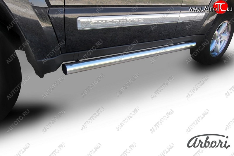 13 769 р. Защита штатных порогов Arbori (нержавейка, d76 mm).  Jeep Cherokee  KJ (2001-2005) дорестайлинг  с доставкой в г. Воронеж