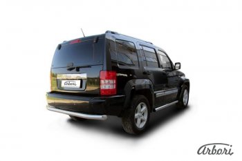 20 699 р. Защита заднего бампера Arbori (нержавейка, 1 труба d76 mm).  Jeep Cherokee  KJ (2001-2005) дорестайлинг  с доставкой в г. Воронеж. Увеличить фотографию 2