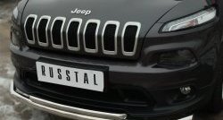 16 999 р. Защита переднего бампера (2 трубыØ63 и 42 мм, нержавейка) SLITKOFF Jeep Cherokee KL дорестайлинг (2014-2017)  с доставкой в г. Воронеж. Увеличить фотографию 3