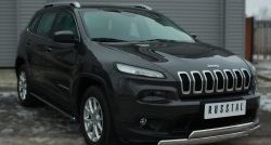 16 599 р. Защита переднего бампера (2 трубыØ75х42 мм, нержавейка) Russtal Jeep Cherokee KL дорестайлинг (2014-2017)  с доставкой в г. Воронеж. Увеличить фотографию 4
