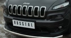 15 999 р. Одинарная защита переднего бампера диаметром 63 мм SLITKOFF Jeep Cherokee KL дорестайлинг (2014-2017)  с доставкой в г. Воронеж. Увеличить фотографию 2