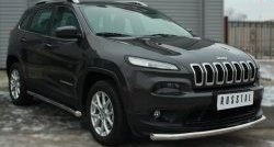 15 999 р. Одинарная защита переднего бампера диаметром 63 мм SLITKOFF Jeep Cherokee KL дорестайлинг (2014-2017)  с доставкой в г. Воронеж. Увеличить фотографию 3