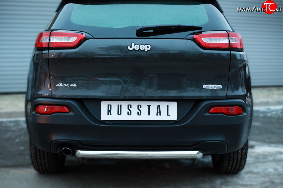 14 999 р. Одинарная защита заднего бампера из трубы диаметром 63 мм SLITKOFF Jeep Cherokee KL дорестайлинг (2014-2017)  с доставкой в г. Воронеж