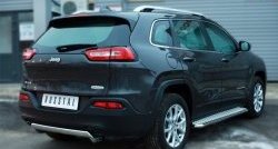 11 599 р. Защита заднего бампера (Ø75x42 мм, нержавейка) Russtal Jeep Cherokee KL дорестайлинг (2014-2017)  с доставкой в г. Воронеж. Увеличить фотографию 2