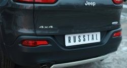 11 599 р. Защита заднего бампера (Ø75x42 мм, нержавейка) Russtal Jeep Cherokee KL дорестайлинг (2014-2017)  с доставкой в г. Воронеж. Увеличить фотографию 3
