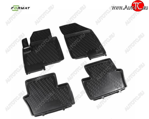 5 399 р. Комплект ковриков салона Format (повышенная износостойкость). Jeep Compass MK рестайлинг (2011-2015) (Черные)  с доставкой в г. Воронеж