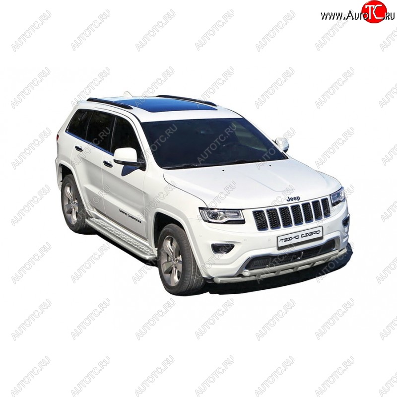 35 699 р. Защита порогов WK2 Restyling ТехноСфера (Техно Сфера) (нержавейка, с алюминиевым листом, d63.5 mm)  Jeep Grand Cherokee  WK2 (2010-2013) дорестайлинг  с доставкой в г. Воронеж