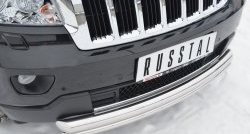 17 749 р. Защита переднего бампера (2 трубыØ76 и 42 мм, нержавейка) SLITKOFF Jeep Grand Cherokee WK2 дорестайлинг (2010-2013)  с доставкой в г. Воронеж. Увеличить фотографию 2