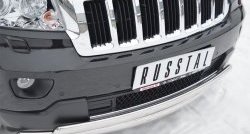 16 849 р. Защита переднего бампера (2 трубыØ75х42 мм, нержавейка) Russtal Jeep Grand Cherokee WK2 дорестайлинг (2010-2013)  с доставкой в г. Воронеж. Увеличить фотографию 2