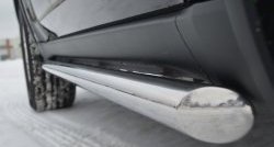 12 299 р. Защита порогов из круглой трубы диаметром 63 мм Russtal Jeep Grand Cherokee WK2 дорестайлинг (2010-2013) (Защита порогов с со скосами на торцах (вариант 1))  с доставкой в г. Воронеж. Увеличить фотографию 3