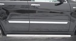 12 299 р. Защита порогов из круглой трубы диаметром 63 мм Russtal Jeep Grand Cherokee WK2 дорестайлинг (2010-2013) (Защита порогов с со скосами на торцах (вариант 1))  с доставкой в г. Воронеж. Увеличить фотографию 5