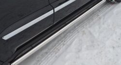 12 299 р. Защита порогов из круглой трубы диаметром 63 мм Russtal Jeep Grand Cherokee WK2 дорестайлинг (2010-2013) (Защита порогов с со скосами на торцах (вариант 1))  с доставкой в г. Воронеж. Увеличить фотографию 6