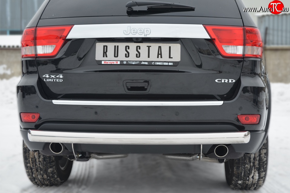 6 699 р. Одинарная защита заднего бампера из трубы диаметром 76 мм SLITKOFF Jeep Grand Cherokee WK2 дорестайлинг (2010-2013)  с доставкой в г. Воронеж