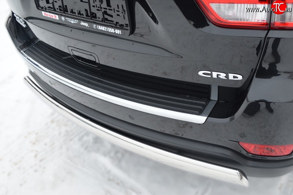 11 599 р. Защита заднего бампера (Ø75x42 мм, нержавейка) Russtal Jeep Grand Cherokee WK2 дорестайлинг (2010-2013)  с доставкой в г. Воронеж