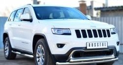 19 999 р. Защита переднего бампера (2 трубыØ76 и 63 мм, нержавейка) SLITKOFF  Jeep Grand Cherokee  WK2 (2013-2018) 1-ый рестайлинг  с доставкой в г. Воронеж. Увеличить фотографию 3