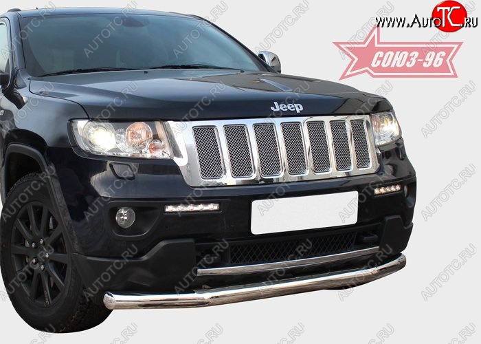 16 739 р. Защита переднего бампера одинарная Souz-96 (d76) Jeep Grand Cherokee WK2 дорестайлинг (2010-2013)  с доставкой в г. Воронеж