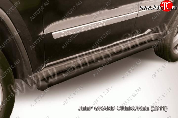 11 999 р. Защита порогов из труб d57 Slitkoff  Jeep Grand Cherokee  WK2 (2010-2013) дорестайлинг (Цвет: серебристый)  с доставкой в г. Воронеж