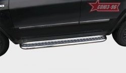 17 639 р. Защита порогов с листом Souz-96 (d60).  Jeep Grand Cherokee  WK2 (2010-2013) дорестайлинг  с доставкой в г. Воронеж. Увеличить фотографию 2