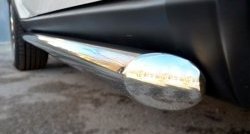 12 299 р. Защита порогов из круглой трубы диаметром 63 мм Russtal Jeep Grand Cherokee WK2 дорестайлинг (2010-2013) (Защита порогов с со скосами на торцах (вариант 1))  с доставкой в г. Воронеж. Увеличить фотографию 3