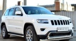 12 299 р. Защита порогов из круглой трубы диаметром 63 мм Russtal Jeep Grand Cherokee WK2 дорестайлинг (2010-2013) (Защита порогов с со скосами на торцах (вариант 1))  с доставкой в г. Воронеж. Увеличить фотографию 4