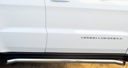 Защита порогов из круглой трубы с загнутыми краями диаметром 63 мм SLITKOFF Jeep Grand Cherokee  WK2 (2010-2013) дорестайлинг