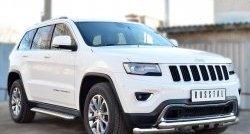 24 649 р. Широкая защита порогов SLITKOFF  Jeep Grand Cherokee  WK2 (2010-2013) дорестайлинг  с доставкой в г. Воронеж. Увеличить фотографию 4