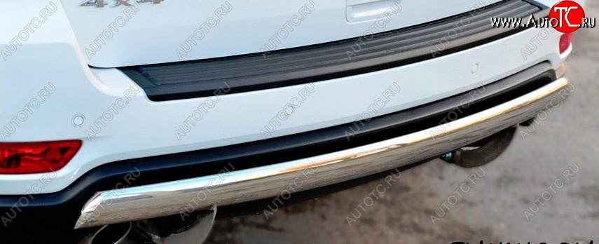 13 999 р. Защита заднего бампера (Ø75x42 мм, нержавейка) Russtal Jeep Grand Cherokee WK2 дорестайлинг (2010-2013)  с доставкой в г. Воронеж