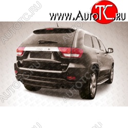 5 949 р. Защита заднего бампера из трубы d57 Slitkoff (короткая) Jeep Grand Cherokee WK2 дорестайлинг (2010-2013) (Цвет: серебристый)  с доставкой в г. Воронеж