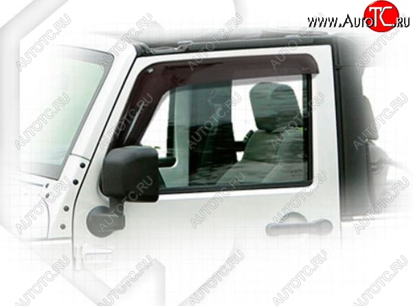 1 839 р. Дефлектора окон CA-Plastiс  Jeep Wrangler  JK (2006-2010) 3 дв. дорестайлинг (Classic полупрозрачный)  с доставкой в г. Воронеж