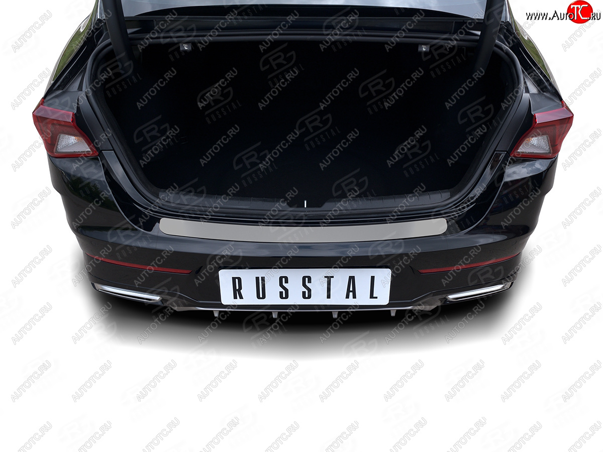 1 199 р. Защитная накладка заднего бампера Russtal KIA K5 DL (2019-2022) (нержавейка шлифованная)  с доставкой в г. Воронеж