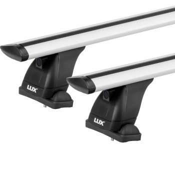 14 889 р. Багажник на крышу без рейлингов сборе LUX  KIA K5  DL (2019-2022) (дуги аэро-трэвэл 130 см, без замка, серебро)  с доставкой в г. Воронеж. Увеличить фотографию 2