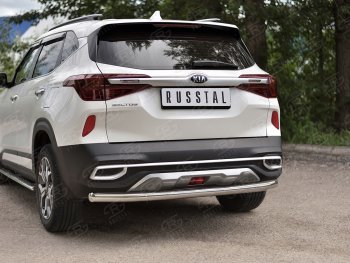 15 249 р. Защита заднего бампера (Ø63 мм, нержавейка) RUSSTAL KIA Seltos (2019-2025)  с доставкой в г. Воронеж. Увеличить фотографию 2