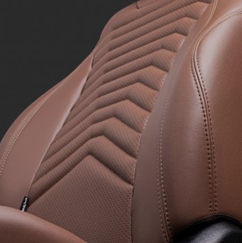28 499 р. Чехлы для сидений Lord Autofashion Байрон ПРЕЗИДЕНТ (экокожа, спинка 60/40, 3 Г-образных подголовника)  KIA Seltos (2019-2025) (Темно-коричневый, вставка темно-коричневая, строчка коричневая)  с доставкой в г. Воронеж. Увеличить фотографию 2