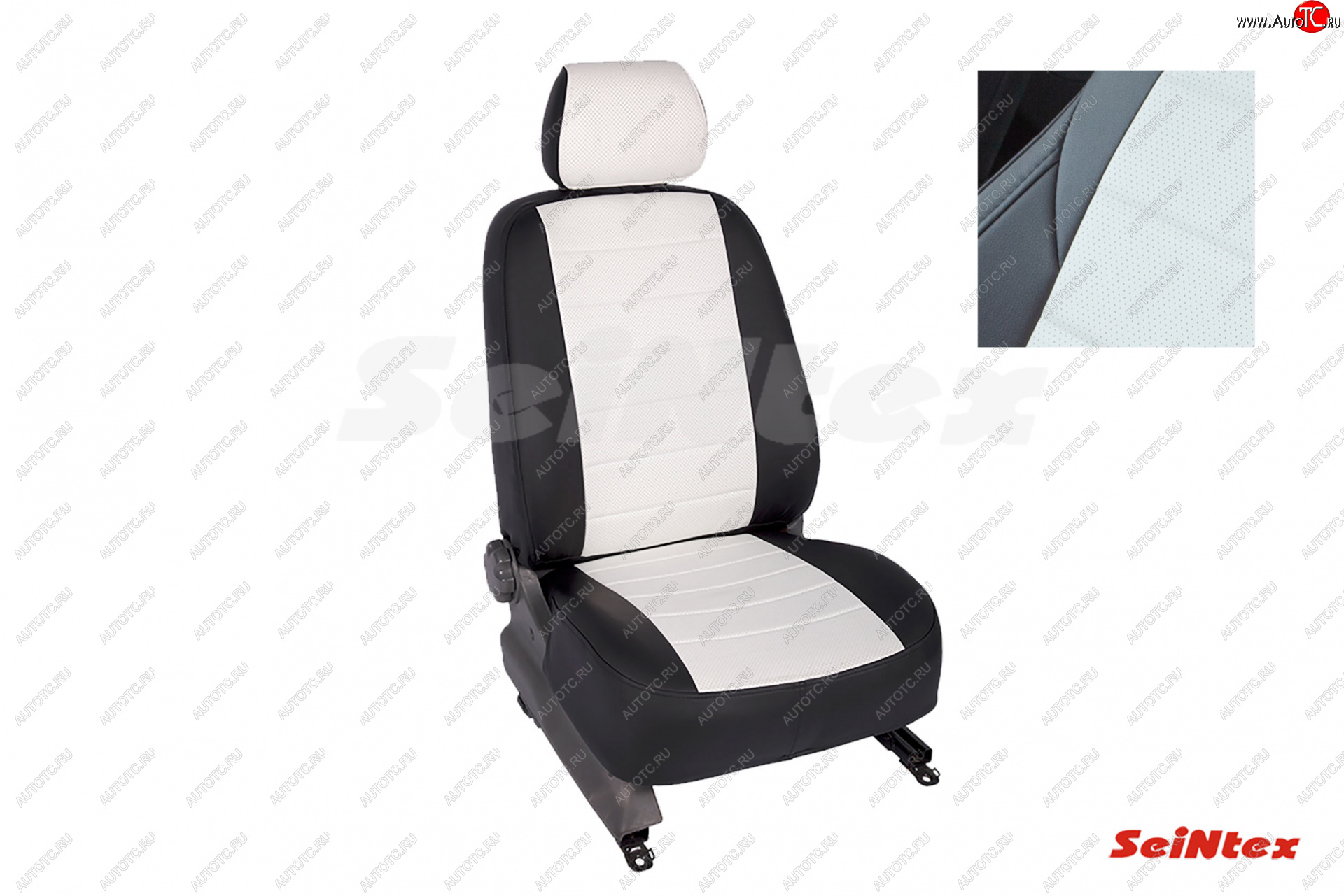 6 999 р. Чехлы для сидений Seintex (экокожа, 40/60)  KIA Seltos (2019-2025) (Цвет: черный/белый)  с доставкой в г. Воронеж