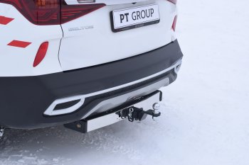 18 039 р. Фаркоп Petroil Tuning (съемный квадрат, с нержавеющей пластиной) KIA Seltos (2019-2025)  с доставкой в г. Воронеж. Увеличить фотографию 3