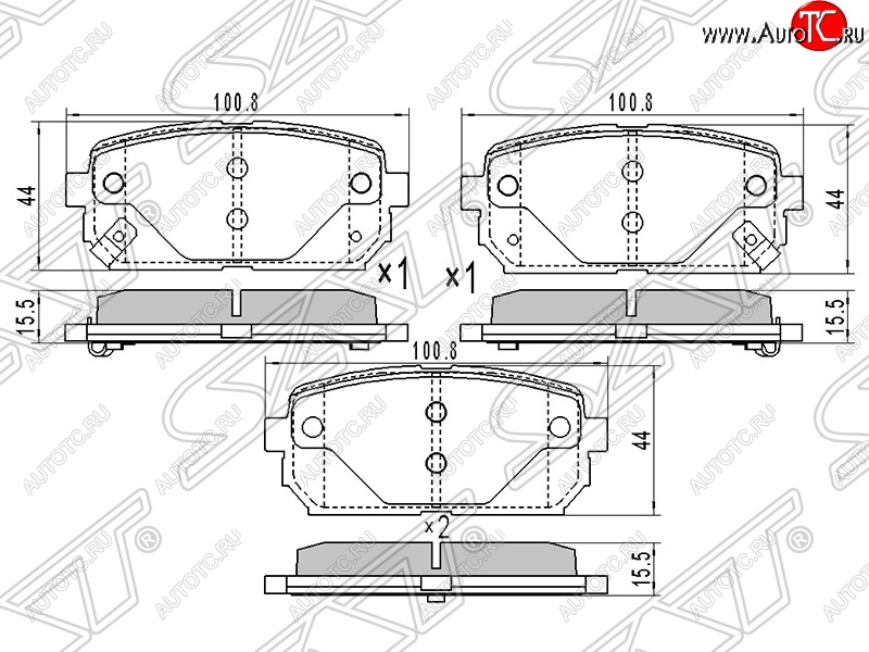 799 р. Колодки тормозные SAT (задние)  KIA Carens ( FC, RS,  UN) (1999-2013) дорестайлинг, рейсталинг  с доставкой в г. Воронеж