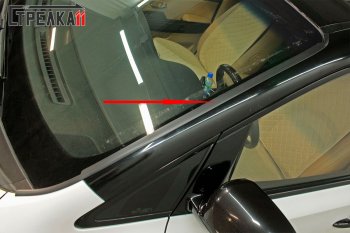 1 699 р. Водостоки (дефлектора) лобового стекла Стрелка 11  KIA Carnival  YP (2014-2020) минивэн дорестайлинг , минивэн рестайлинг  с доставкой в г. Воронеж. Увеличить фотографию 2