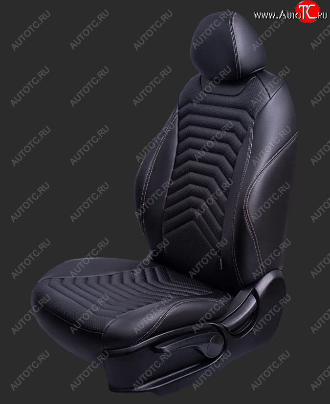 25 899 р. Чехлы для сидений Lord Autofashion Байрон ПРЕЗИДЕНТ (экокожа, спинка и сиденье 40/60, 3 Г-образных подголовника)  KIA Ceed  2 JD (2012-2018) дорестайлинг универсал, дорестайлинг, хэтчбэк, рестайлинг универсал, рестайлинг, хэтчбэк (Черный, вставка черная, строчка бежевая)  с доставкой в г. Воронеж