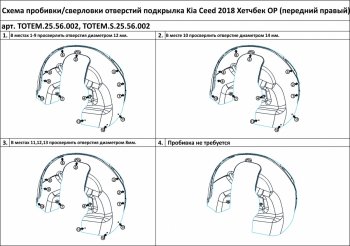 7 699 р. Правый подкрылок передний TOTEM (с шумоизоляцией) KIA Ceed 3 CD универсал (2018-2025)  с доставкой в г. Воронеж. Увеличить фотографию 2