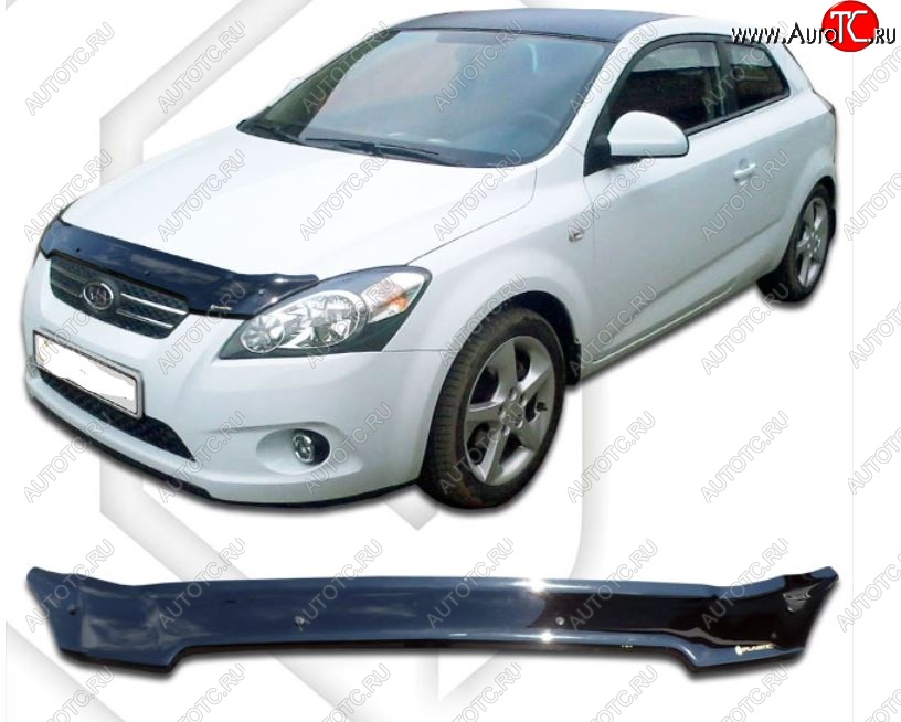 1 999 р. Дефлектор капота CA-Plastiс  KIA Ceed  1 ED (2006-2010) дорестайлинг универсал, дорестайлинг, хэтчбэк 5 дв. (Classic черный, Без надписи)  с доставкой в г. Воронеж
