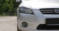 919 р. Реснички на фары RA KIA Ceed 1 ED дорестайлинг, хэтчбэк 5 дв. (2006-2010) (Поверхность глянец (под окраску), Неокрашенные)  с доставкой в г. Воронеж. Увеличить фотографию 2