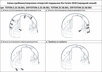 Подкрылок передний TOTEM (правый) KIA Cerato 4 BD дорестайлинг, хэтчбэк (2018-2021) (без шумоизоляции)