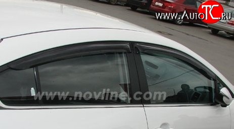 593 р. Комплект дефлекторов окон (ветровиков) 4 шт. Novline KIA Cerato 2 TD седан (2008-2013)  с доставкой в г. Воронеж